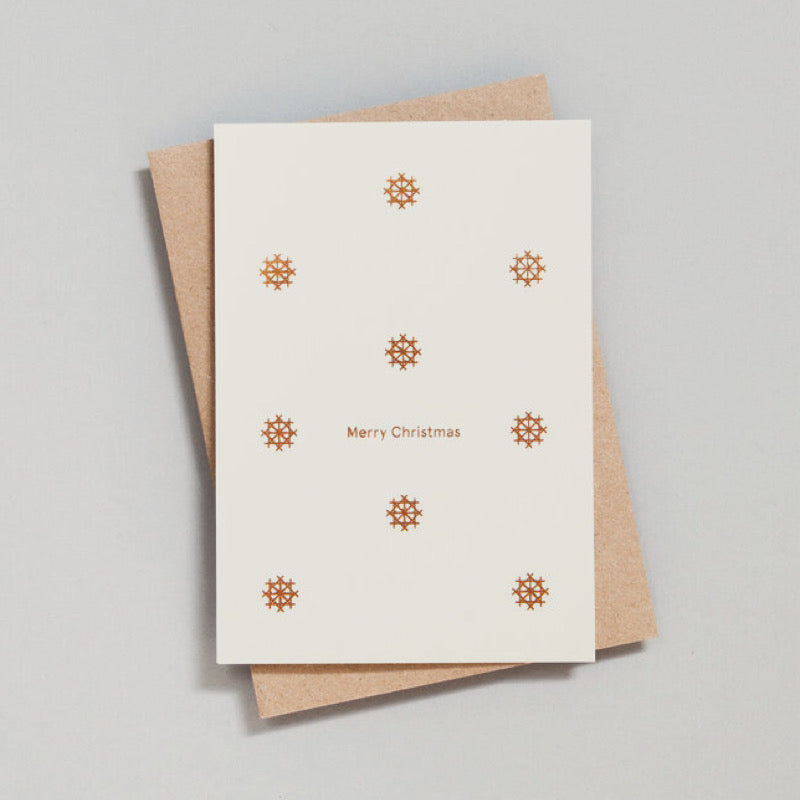 Merry Christmas Snowflake Motif Greeting Card