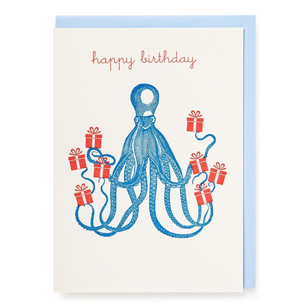 Octopus Birthday Greeting Card