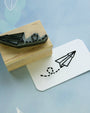 Paper Plane Rubber Stamp