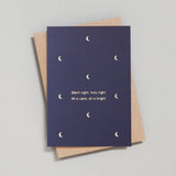 Silent Night Moon Motif Greetings Card