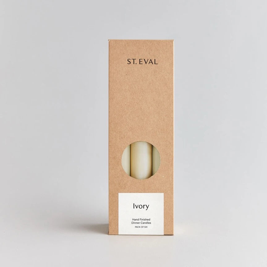 St Eval Dinner Candles - Ivory