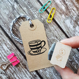 Stripey Tea Cup Mini Rubber Stamp